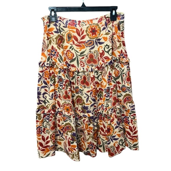 Lauren Ralph Lauren Tiered Floral Ruffle Skirt – Size 8 - Picture 2 of 4